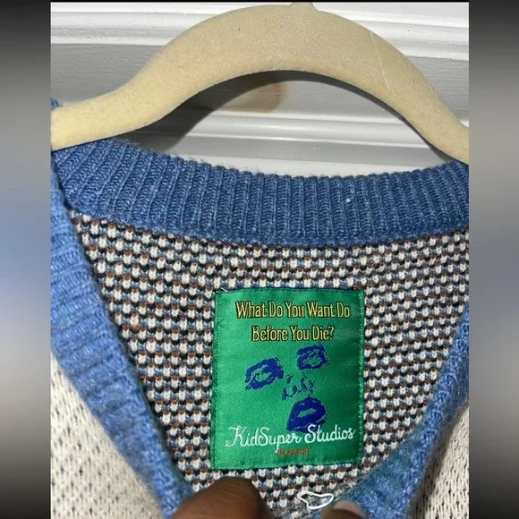 KIDSUPER FACE KNIT SWEATER VEST